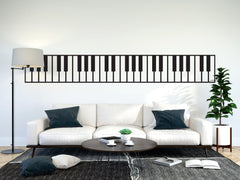 Piano  Transparent Wall Decal - Keyboard Vinyl Wall Sticker for Home, School, Classroom, Studio or Academy, Abstract Wall Decal