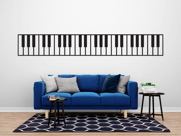 Piano  Transparent Wall Decal - Keyboard Vinyl Wall Sticker for Home, School, Classroom, Studio or Academy, Abstract Wall Decal