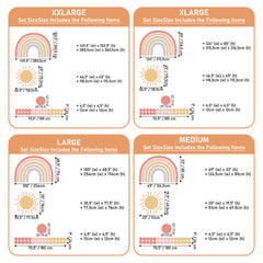 Boho Sun and Rainbow Wall Decal - Brown & Pink Nursery Wall Sticker for Kids Room Decor