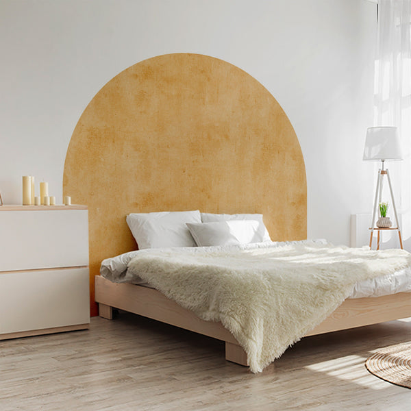 Purple Boho Headboard Arch Wall Decal: Color Block Decor Mural For Bed