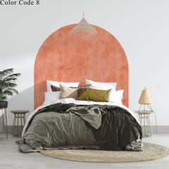 Purple Boho Headboard Arch Wall Decal: Color Block Decor Mural For Bed