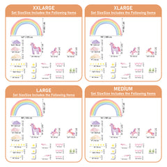 Rainbow Unicorn Wall Decal – Pastel Boho Nursery Mural for Kids Room Decor