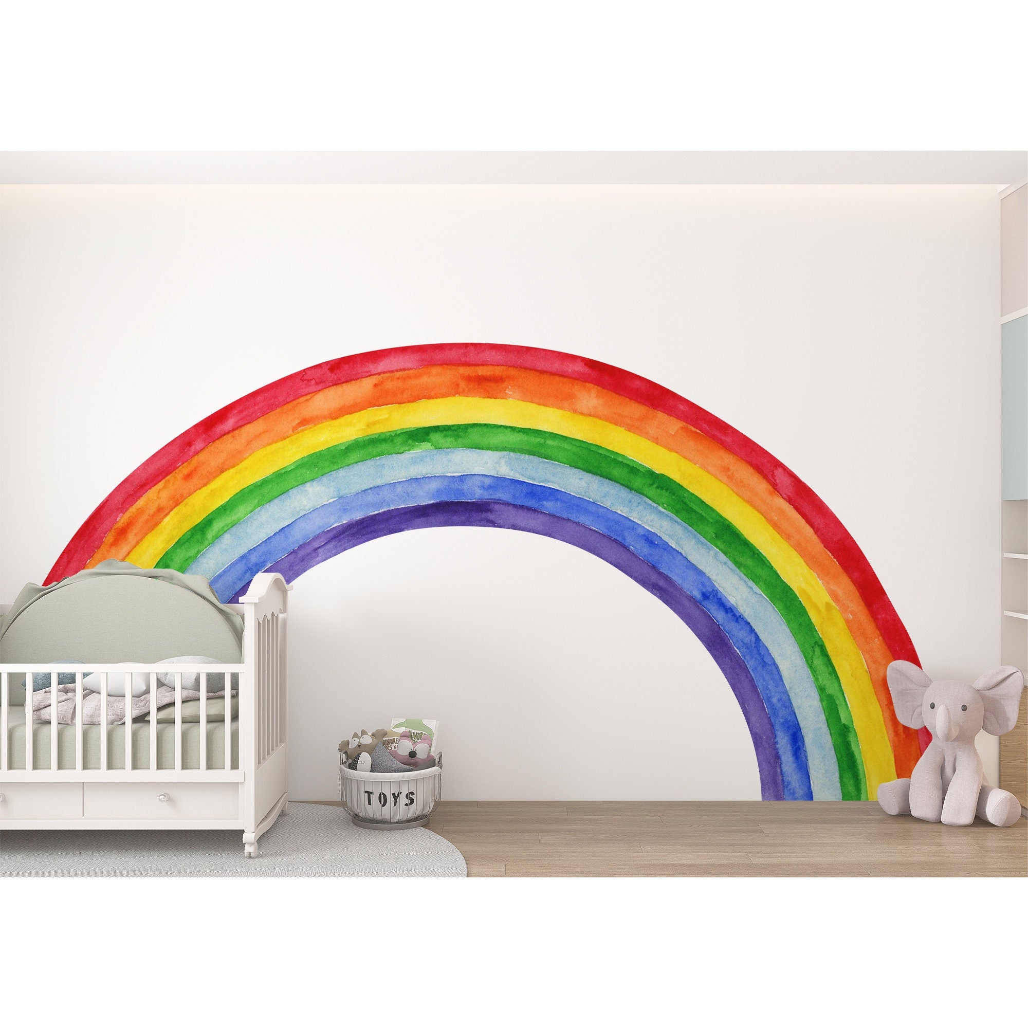 Rainbow Wall Decal: Peel and Stick Nursery Wallpaper