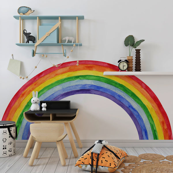 Rainbow Wall Decal: Peel and Stick Nursery Wallpaper