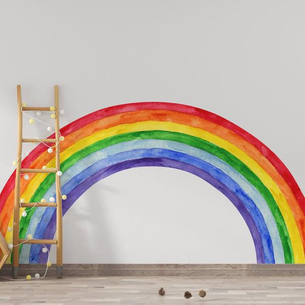 Rainbow Wall Decal: Peel and Stick Nursery Wallpaper
