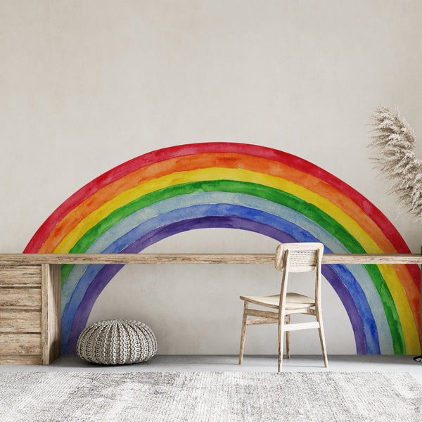 Rainbow Wall Decal: Peel and Stick Nursery Wallpaper