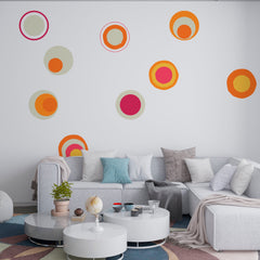 Retro Circle Wall Decals: Modern Abstract Art Decor