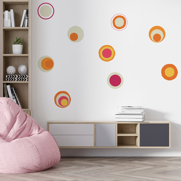 Retro Circle Wall Decals: Modern Abstract Art Decor