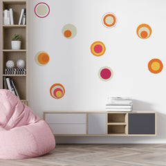 Retro Circle Wall Decals: Modern Abstract Art Decor