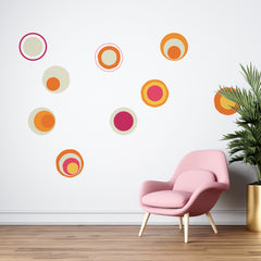Retro Circle Wall Decals: Modern Abstract Art Decor