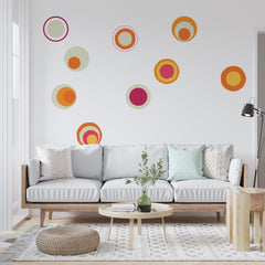 Retro Circle Wall Decals: Modern Abstract Art Decor