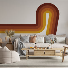Retro Rainbow Arch Wall Decal - Peel and Stick Headboard