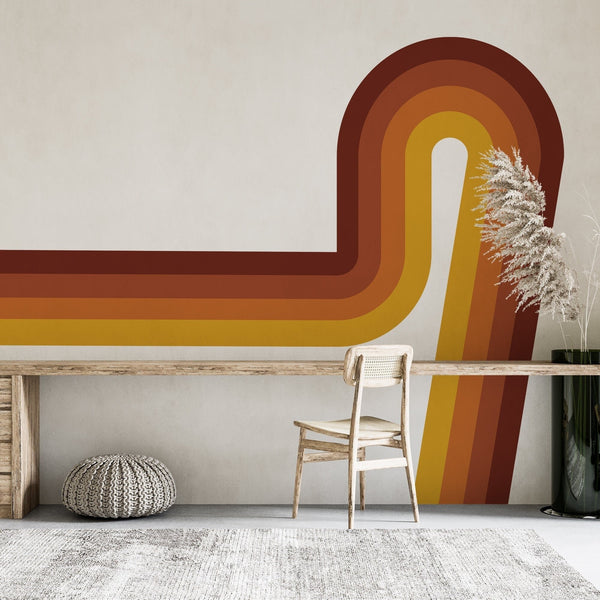 Retro Rainbow Arch Wall Decal - Peel and Stick Headboard