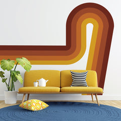 Retro Rainbow Arch Wall Decal - Peel and Stick Headboard