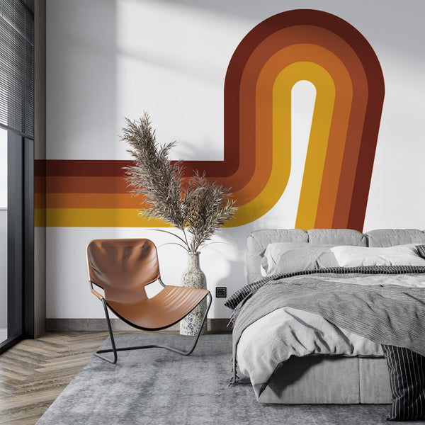 Retro Rainbow Arch Wall Decal - Peel and Stick Headboard