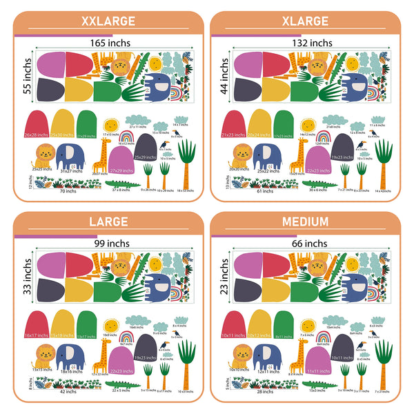 Safari Animal Wall Decal: Removable Jungle Nursery Decor