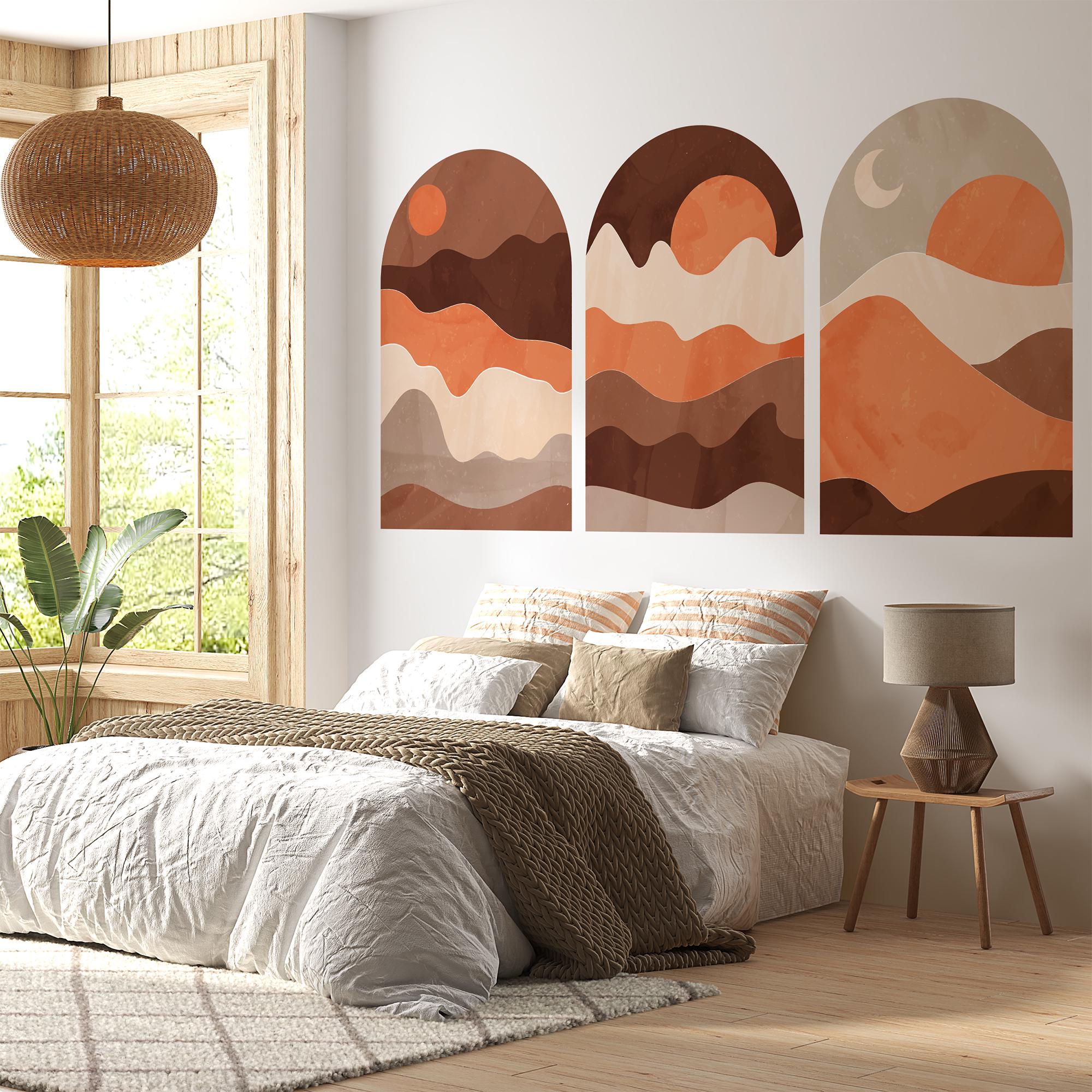 Sunset Arch Wall Decal Set - Umber Mountain Landscape