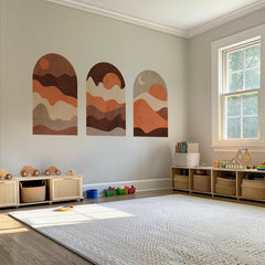 Sunset Arch Wall Decal Set - Umber Mountain Landscape
