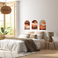 Sunset Arch Wall Decal Set - Umber Mountain Landscape