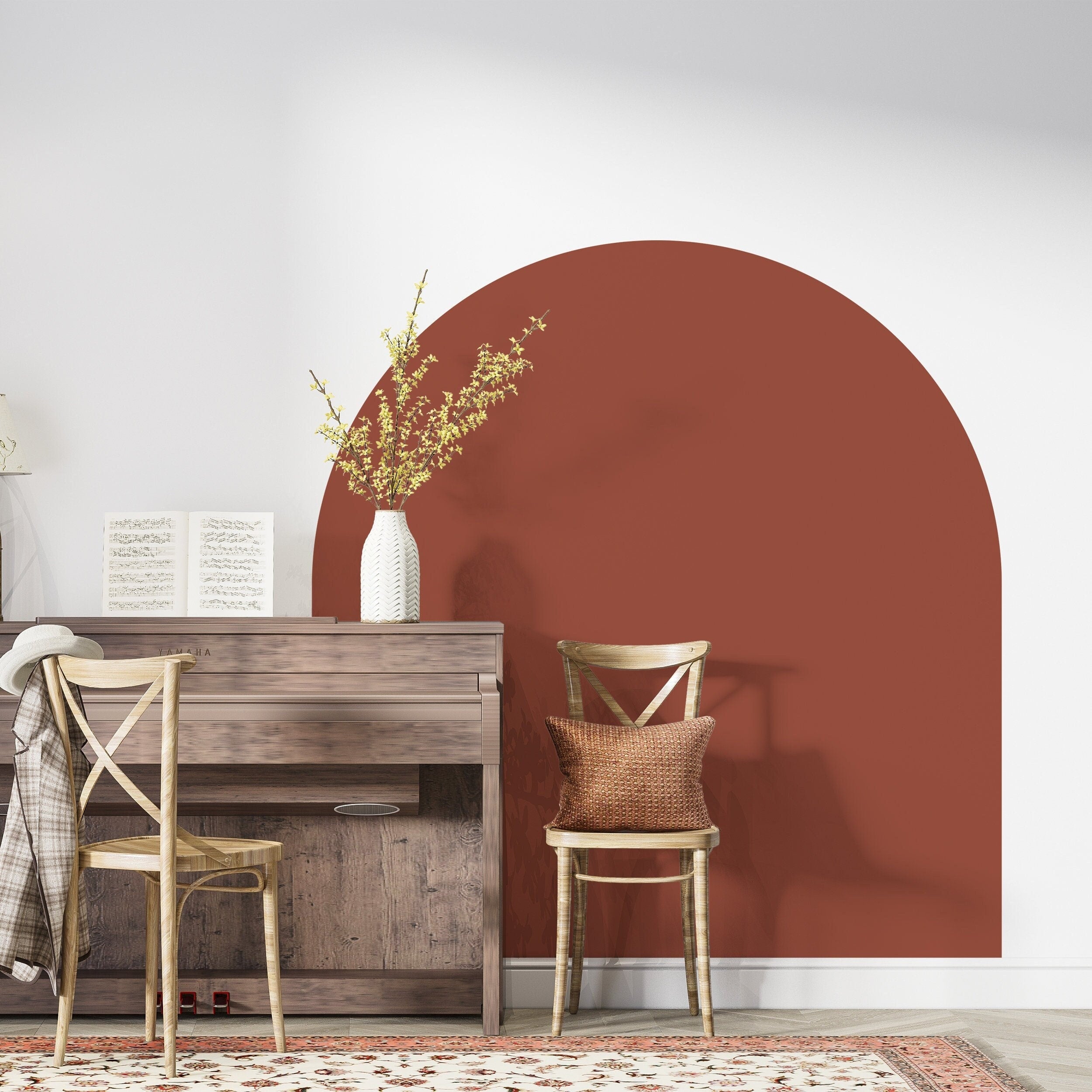 Terracotta Arch Wall Decal: Headboard Sticker, Bedroom Decor
