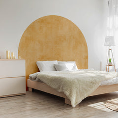 Terracotta Boho Headboard Arch Wall Decal: Color Block Decor Mural For Bed