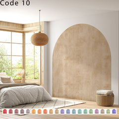 Terracotta Boho Headboard Arch Wall Decal: Color Block Decor Mural For Bed