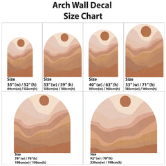 Terracotta Sunset Arch Wall Decal, Boho Earth Tone Wall Mural, Minimal Peel & Stick Wall Art