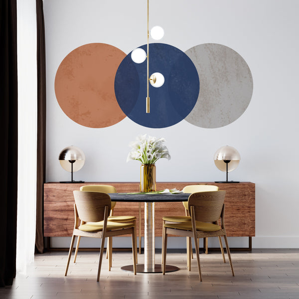 Triple Circle Decal, Circle Wall Decal, Modern Wall Decor, Abstract Pastel Sticker, Arch Sticker, For New Home Gift, For Living Room Decal,