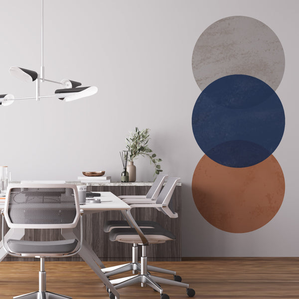 Triple Circle Decal, Circle Wall Decal, Modern Wall Decor, Abstract Pastel Sticker, Arch Sticker, For New Home Gift, For Living Room Decal,