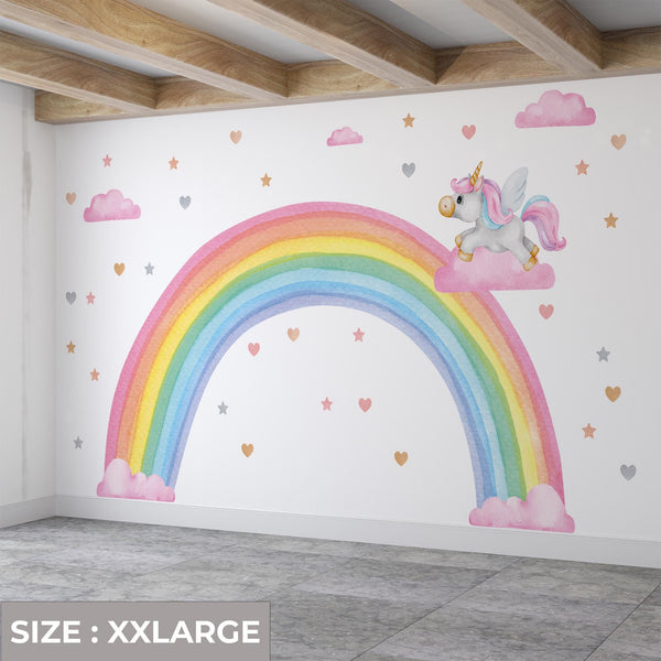 Unicorn Rainbow Wall Decals: Peel and Stick Vinyl Decor