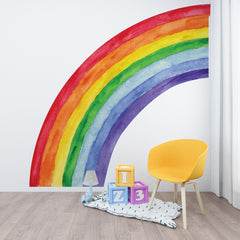 Vibrant Colorful Half Rainbow Wall Decal: Nursery Decor