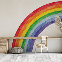 Vibrant Colorful Half Rainbow Wall Decal: Nursery Decor
