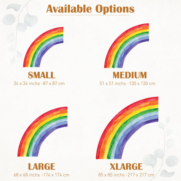 Vibrant Colorful Half Rainbow Wall Decal: Nursery Decor