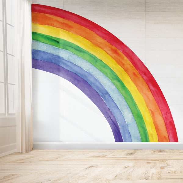 Vibrant Colorful Half Rainbow Wall Decal: Nursery Decor