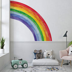 Vibrant Colorful Half Rainbow Wall Decal: Nursery Decor