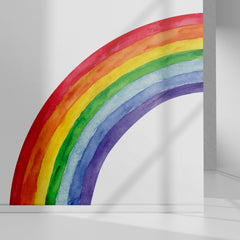 Vibrant Colorful Half Rainbow Wall Decal: Nursery Decor