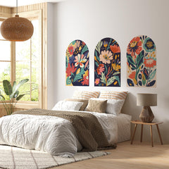 Vibrant Floral Arch Wall Decals - Colorful Botanical Wall Art