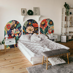 Vibrant Floral Arch Wall Decals - Colorful Botanical Wall Art