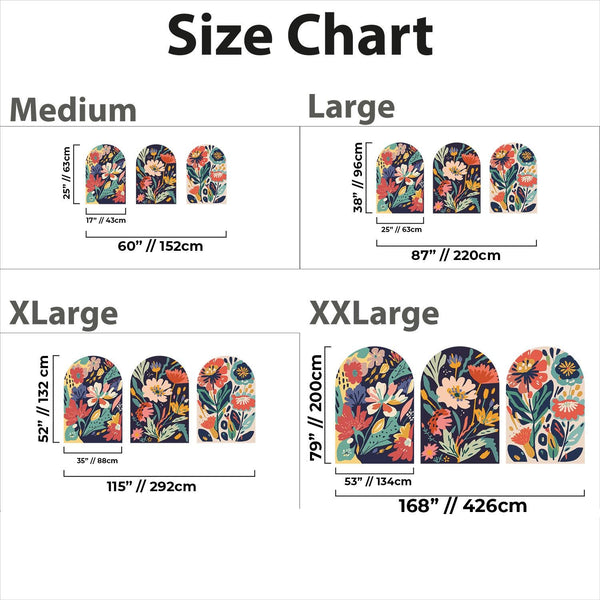 Vibrant Floral Arch Wall Decals - Colorful Botanical Wall Art