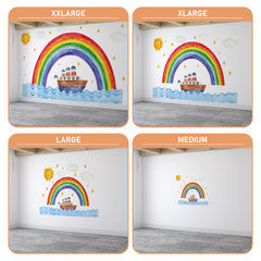 Watercolor Rainbow & Boat Wall Decal Set