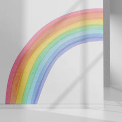 Watercolor Half Rainbow Wall Decal: Large Nursery Sticker