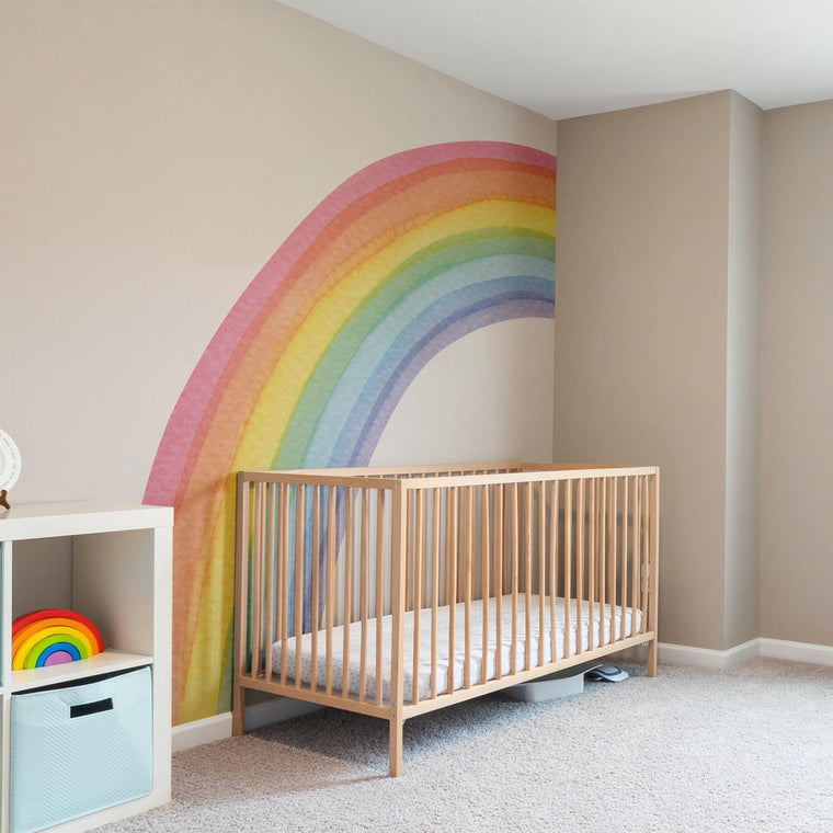 Half Rainbow Wall Decal: Large Half Nursery Rainbow Sticker
