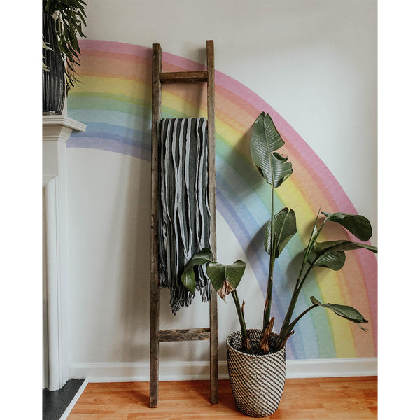 Watercolor Half Rainbow Wall Decal: Large Nursery Sticker