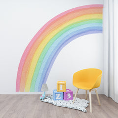 Watercolor Half Rainbow Wall Decal: Large Nursery Sticker