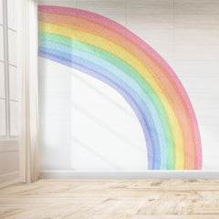Watercolor Half Rainbow Wall Decal: Large Nursery Sticker