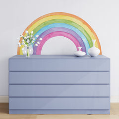 Watercolor Pastel Rainbow Wall Decal - Peel and Stick Nursery Decor
