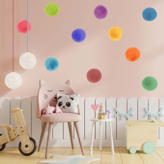 Watercolor Polka Dot Wall Decals: Rainbow Dots, Peel & Stick