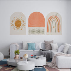 Watercolor Rainbow Arch Wall Decal: Bohemian Nursery Decor