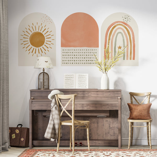 Watercolor Rainbow Arch Wall Decal: Bohemian Nursery Decor
