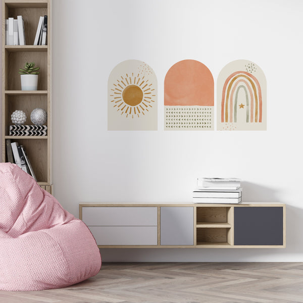 Watercolor Rainbow Arch Wall Decal: Bohemian Nursery Decor